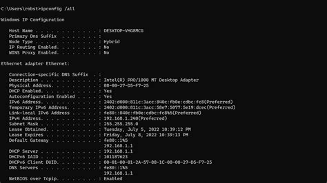 Ipconfig Command Display Ip Address Information In Windows Cmd