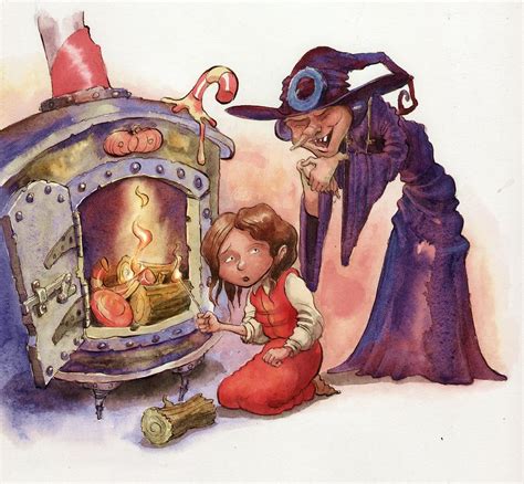 Gretel And Witch Painting By Andy Catling
