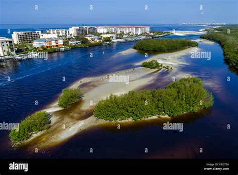 Estero Island Aerial Overhead View From Above Hi Res Stock Photography
