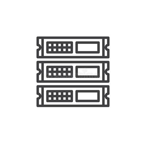 Servers Line Icon Pc Component Sign Big Data Storage Neon Light Glow