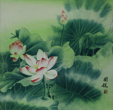 Chinese Lotus Flower Painting Asian Art Flower Painting Lotus