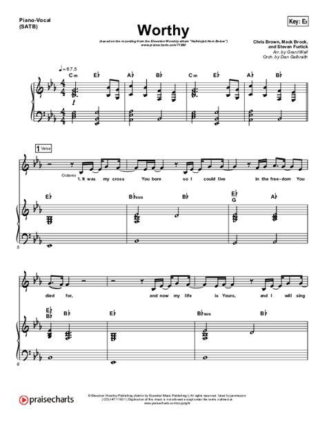 Worthy Sheet Music PDF Elevation Worship PraiseCharts