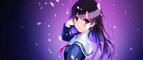 Download Wallpaper 2560x1080 Anime Schoolgirl Uniform Girl Dual Wide 1080p Hd Background