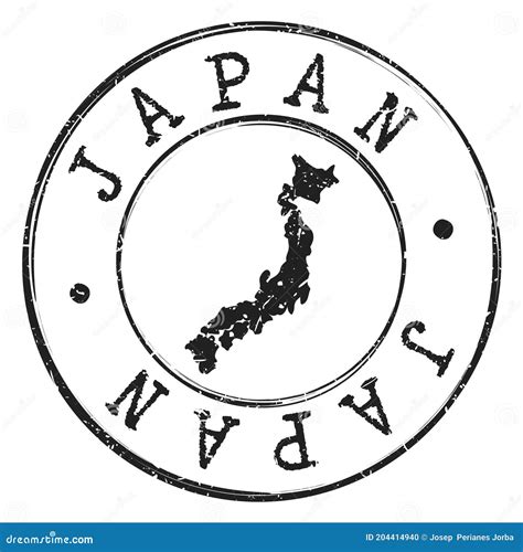 Mapa De La Silueta De Japón Ejemplo Redondo De La Insignia Del Sello
