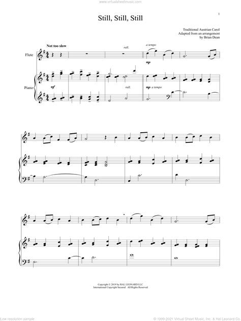 Still, Still, Still sheet music for flute and piano [PDF]
