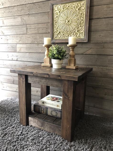 Plus, there's an open bottom shelf. Farmhouse style chunky end table | Coffee table wood, Coffee table farmhouse, Coffee table
