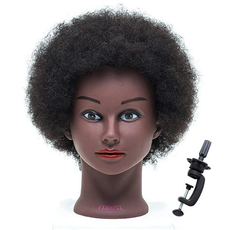 African Mannequin Head With 100 Human Hair Curly