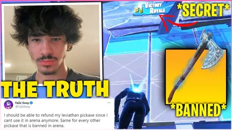 Faze Sway Reacts To The Leviathan Pickaxe Banned And Reveals The Truth