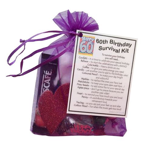 Best birthday gifts for girls or special lady in your life. 60th Birthday Gift - Unique Novelty survival kit - Great ...