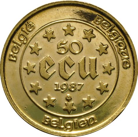 Belgium 1987 50 Ecu Gold Coin £689