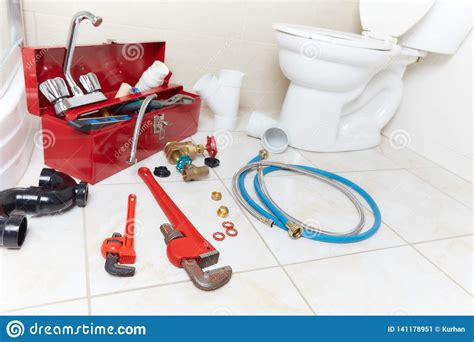 Plumbing Tools In The Bathroom Stock Image Image Of House Service