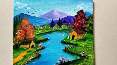 Beautiful Nature Landscape Acrylic Painting How To Paint A Simple