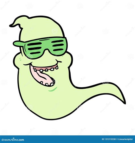 Cartoon Cool Spooky Ghost Stock Illustration Illustration Of Doodle