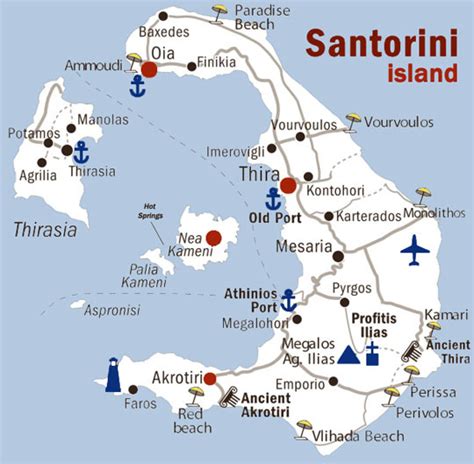 Santorini Map Detailed Map Of Santorini Island