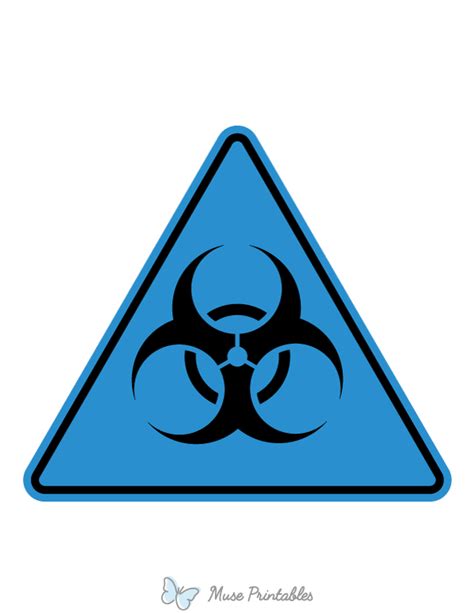 Printable Blue Biohazard Sign