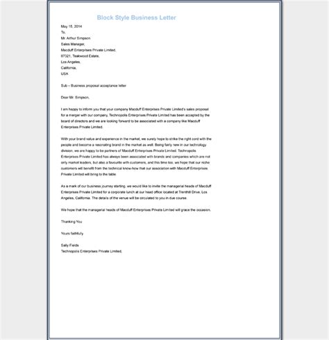 Company Business Letter Format And Sample Letters Word Pdf