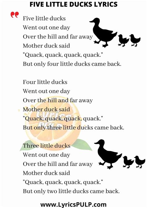 Lyrics To I Love Little Baby Ducks Vanhalenpanamatab
