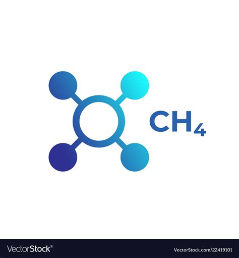 Methane Molecule Ch4 Icon On White Royalty Free Vector Image