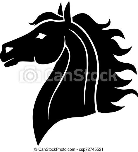 Horse Head Profile Icon Vector Illustrations Of Silhouette Horses