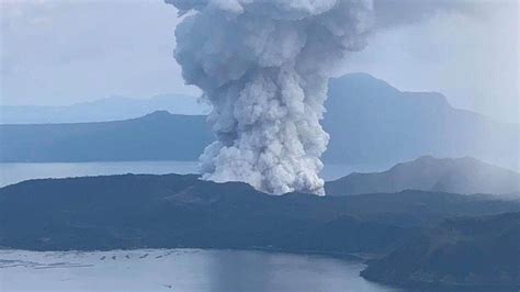 Taal volcano is a large caldera filled by taal lake in the philippines. Philippine Taal Volcano eruption latest updates