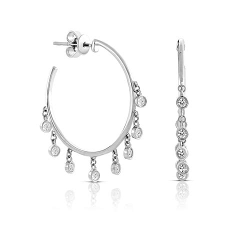 Diamond Dangle Hoop Earrings 14K Ben Bridge Jeweler
