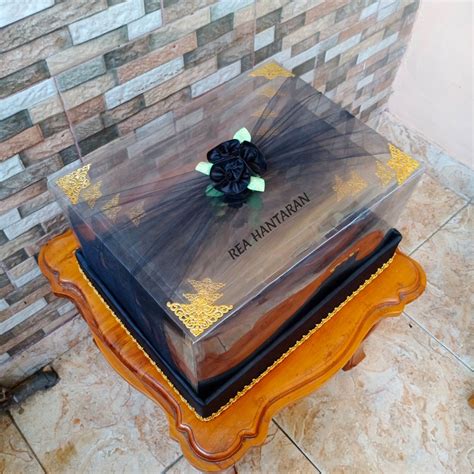 kotak seserahan warna hitam 1 set isi 4 kotak seserahan pernikahan box