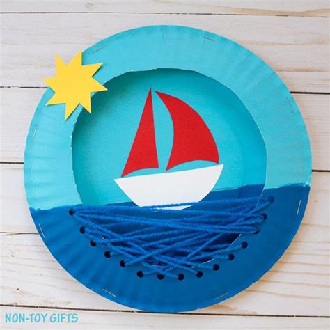 Paper Plate Boat Craft For Kids Easy Summer Craft For Preschoolers