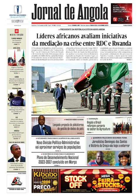 Jornal De Angola Sexta 17 De Fevereiro De 2023