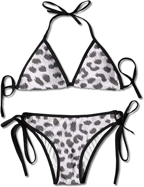 Amazon Com Leopard Print Sexy Bikinis Womens Wrap Top Bottom Bathing