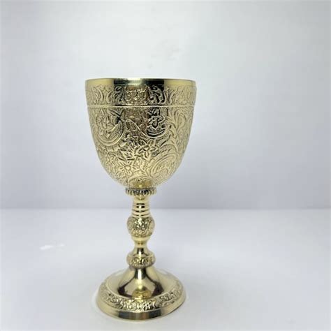 Vintage Handmade Brass King S Royal Chalice Embossed Cup 6 Etsy