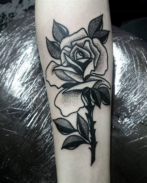 Red rose with hips and horns tattoo for women. 42 Totally Awesome Black Rose Tattoo That Will Inspire You ...