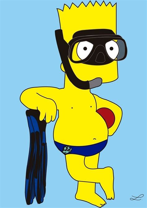 Pin De Isabela Schwengber En Simpsons Buceo Dibujos Buceador