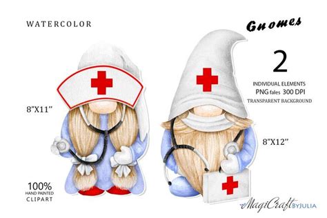 Medical Gnomes Png Cute Gnome Doctor Nurse Clipart In Clip Art