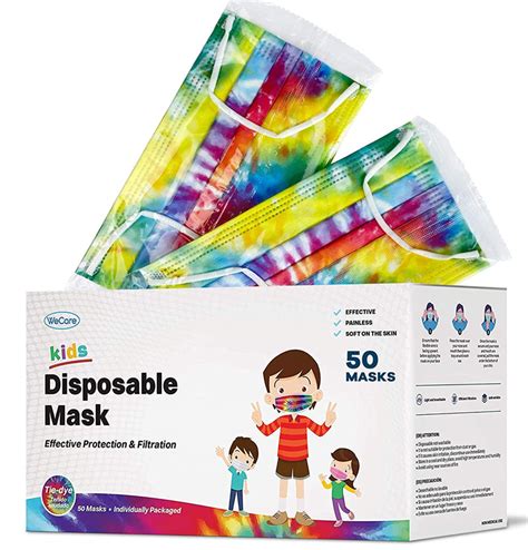Kids Disposable 3 Ply Individually Wrapped Face Masks Box Of 50