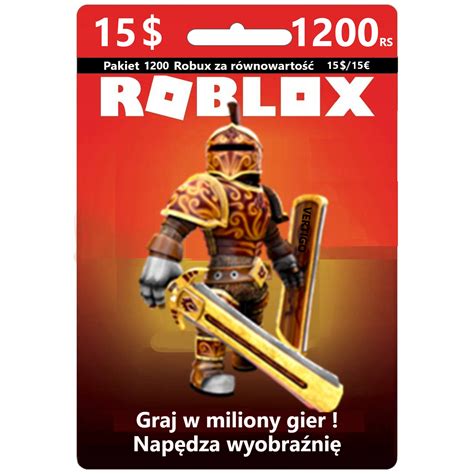 Roblox Karta Podarunkowa 1200 Robux Rs T Card 12202474614 Sklepy