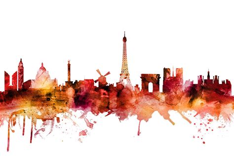 Paris France Skyline Digital Art By Michael Tompsett Fine Art America