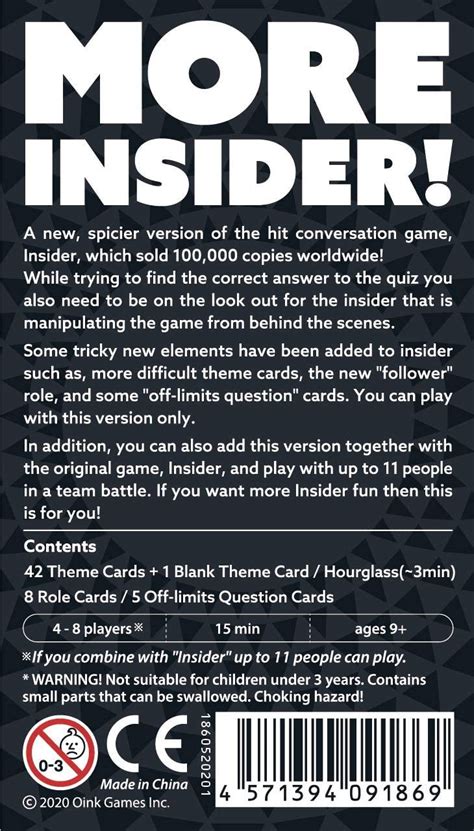 Insider Black Across The Board Game Cafe