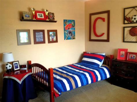 Colourful boys bedroom ~ this colourful boys room has been inspired by the sailing boat wallpaper, with red and blue accessories tying in with blue brown shared teenage boys bedroom layout. 17 Cool Bedrooms for Teenage Guys Ideas
