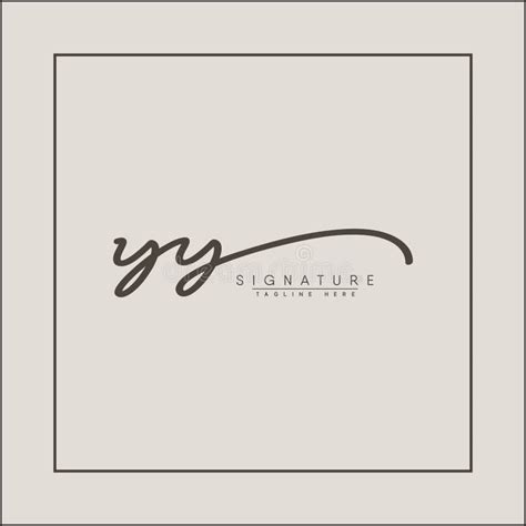 Initial Letter Yy Logo Hand Drawn Signature Logo Stock Vector