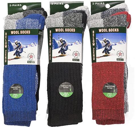 6 pairs of excellent mens merino wool thermal socks size 10 15 uk fashion