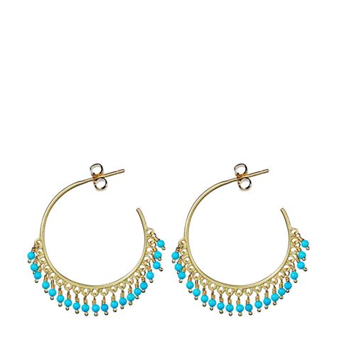 Elegant And Colorful These Recycled K Gold Hoops Feature Hand Beaded