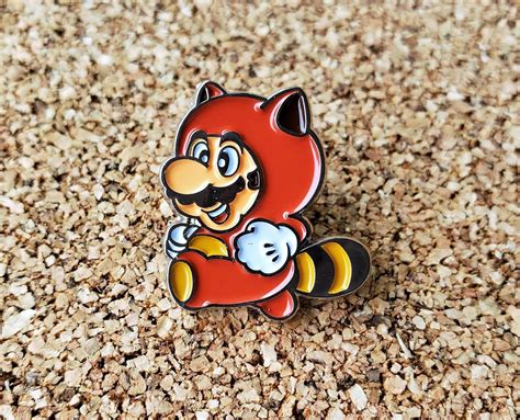 Tanooki Suit Raccoon Super Mario Metal Enamel Collector Pin Retro