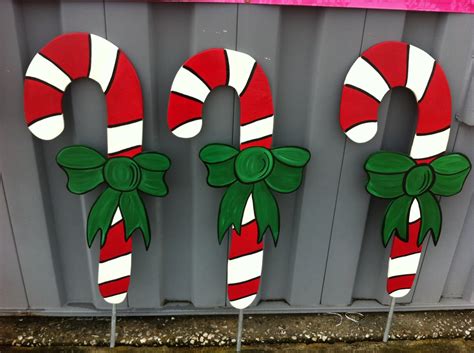 4 Large Candy Canes Holiday Yard Decor Yard Art Yard Signs