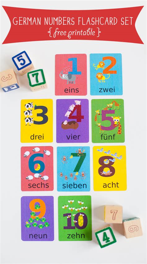 German Numbers Flashcard Printable Gus On The Go Language Learning