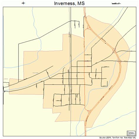 Inverness Mississippi Street Map 2835020