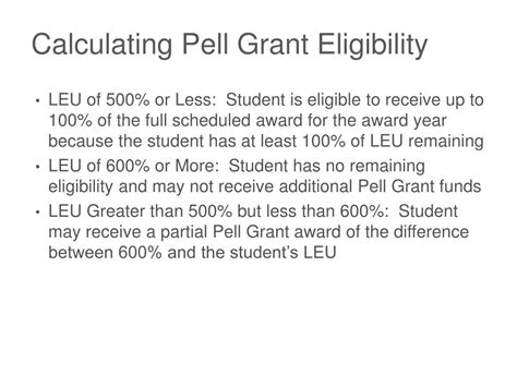 Ppt Pell Grant Lifetime Eligibility Used Leu Powerpoint