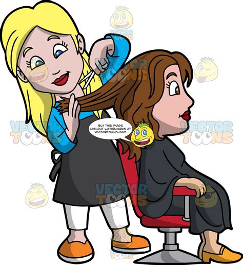 A Female Hairdresser Cutting The Hair Of A Woman Clipart