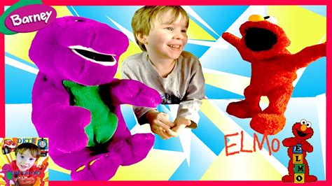 Barney The Purple Dinosaur Meets Elmo From Sesame Street Kid Video