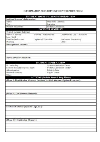 sample incident report forms   ms word