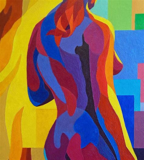 An Abstract Painting Of A Woman S Torso